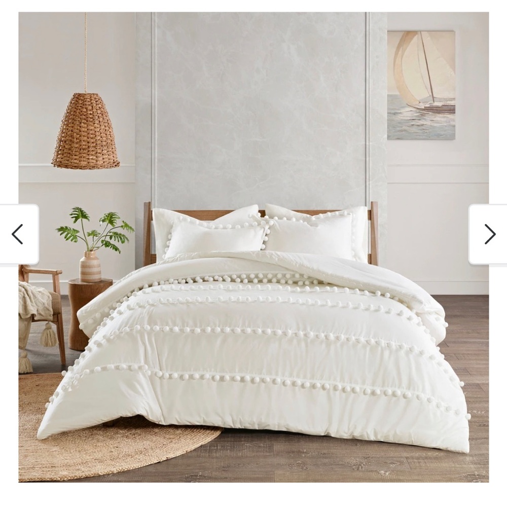 Madison Park Full/Queen Pom Pom Duvet Cover Set